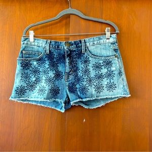 Current/Elliott denim embroidered shorts